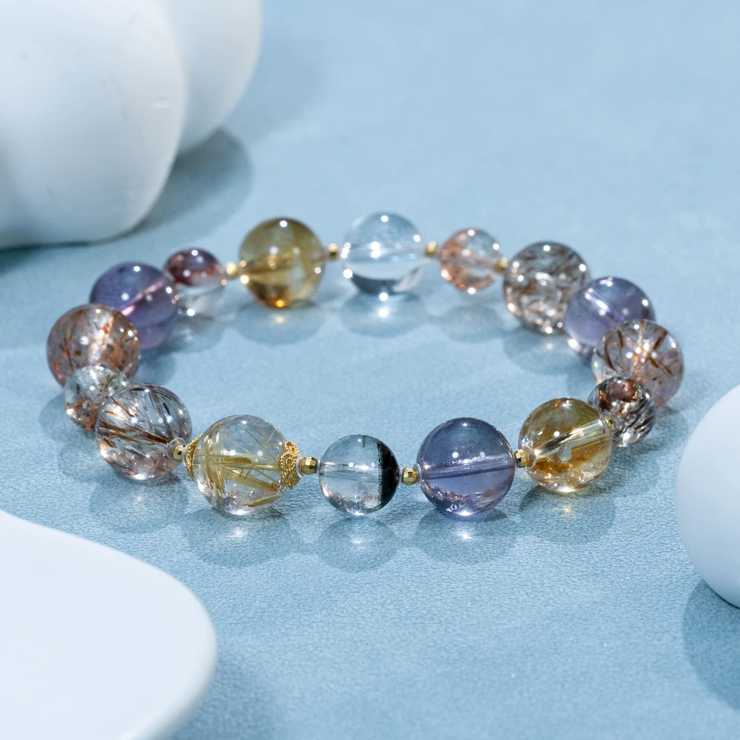 【大满贯】天然金发晶多宝手串-2500197-（天然珠宝多样性发其一）