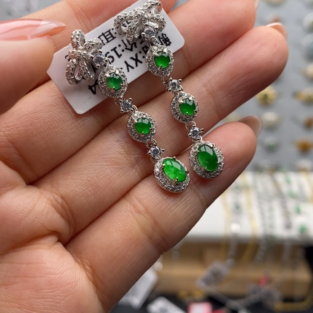 丧****翡翠银S925镶嵌戒指天然翡翠