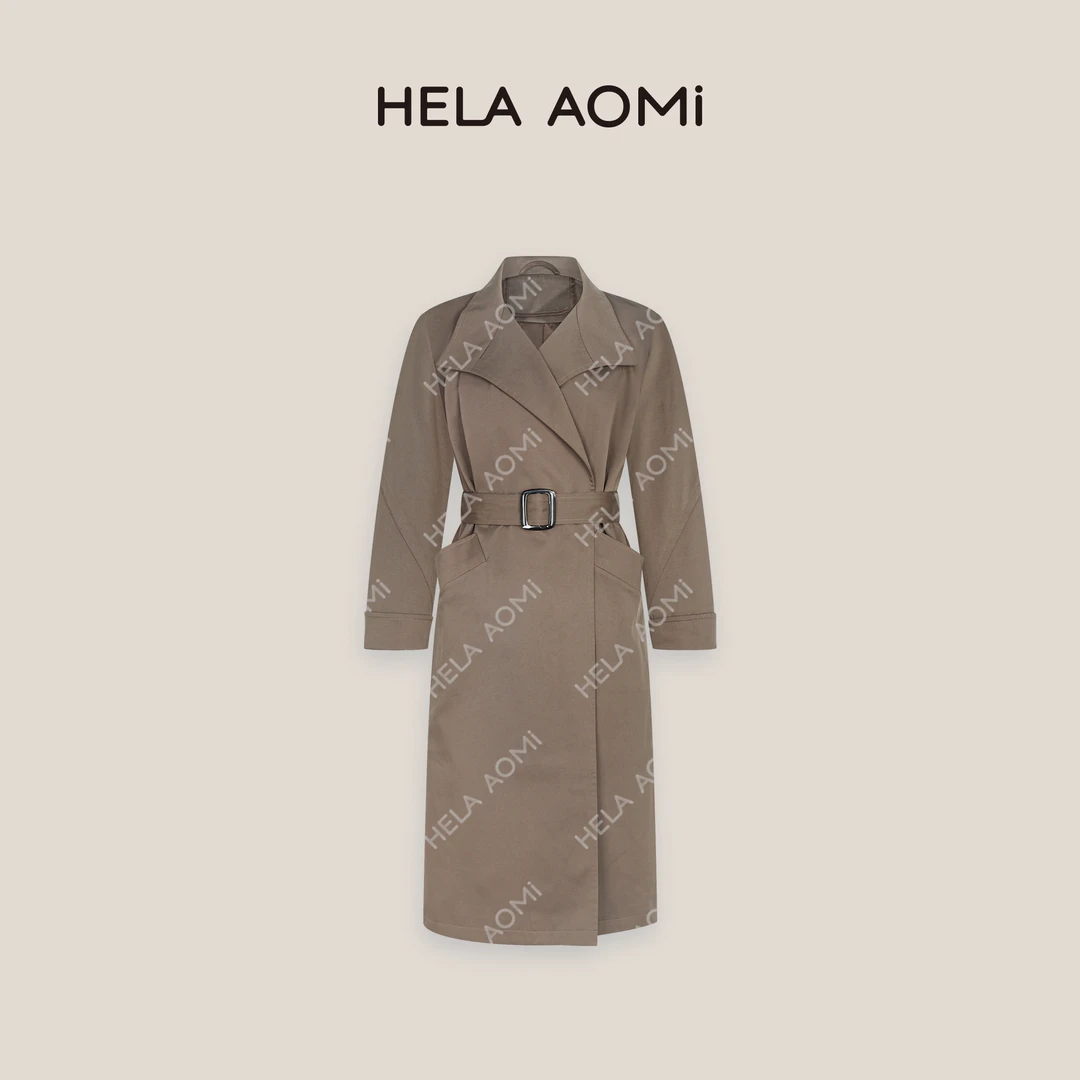 HELAAOMI “立领风衣”气质高级感韩版休闲翻领极简风衣CY5CM02500