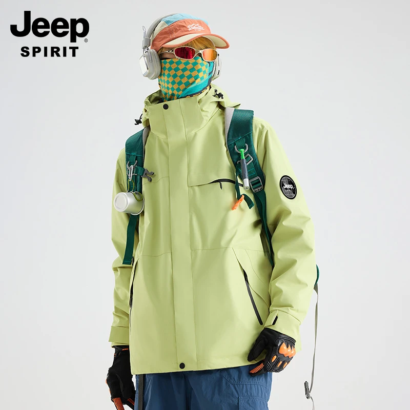 JEEP SPIRIT吉普冲锋衣山系男三合一女抓绒两件套户外进藏旅行外