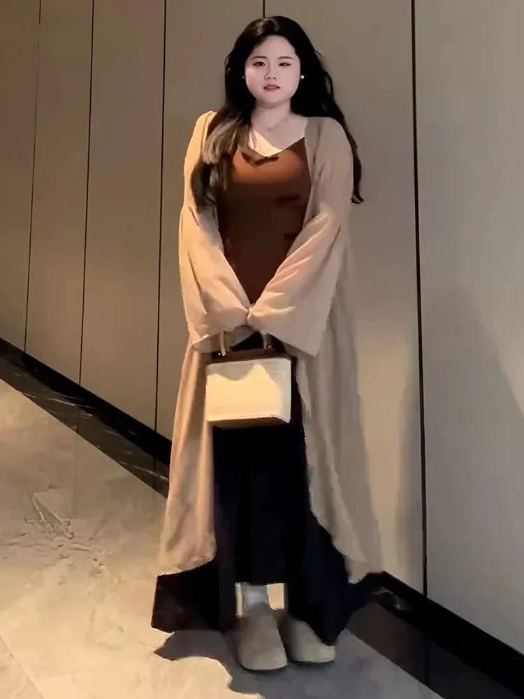 元元子专属新中式套装开衫吊带半裙三件套遮肉显瘦春季穿搭一整套