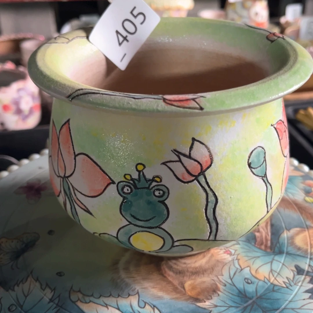 红陶浅**沬405花盆1个