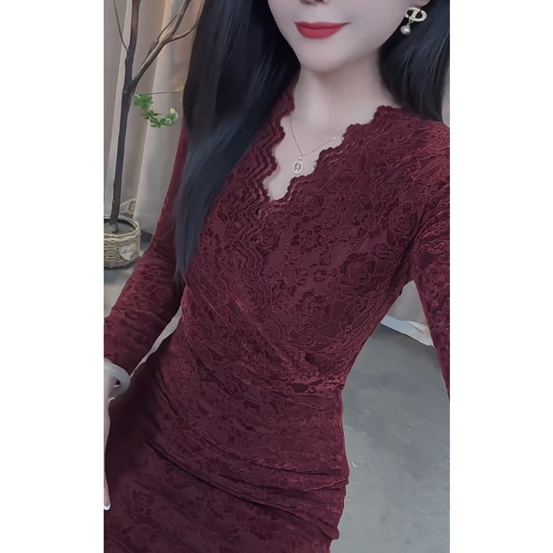 宏依莲显瘦休闲风连衣裙长袖春季冬季收腰修身气质打底时尚礼服