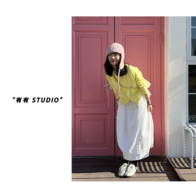 「春日目光捕捉器」2025春新款韩版摁扣拼接纯色女士开衫棒球短外套