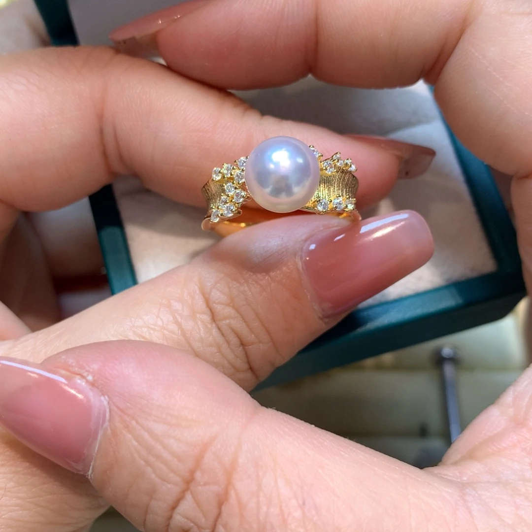 海水珍珠戒指银S925镶嵌