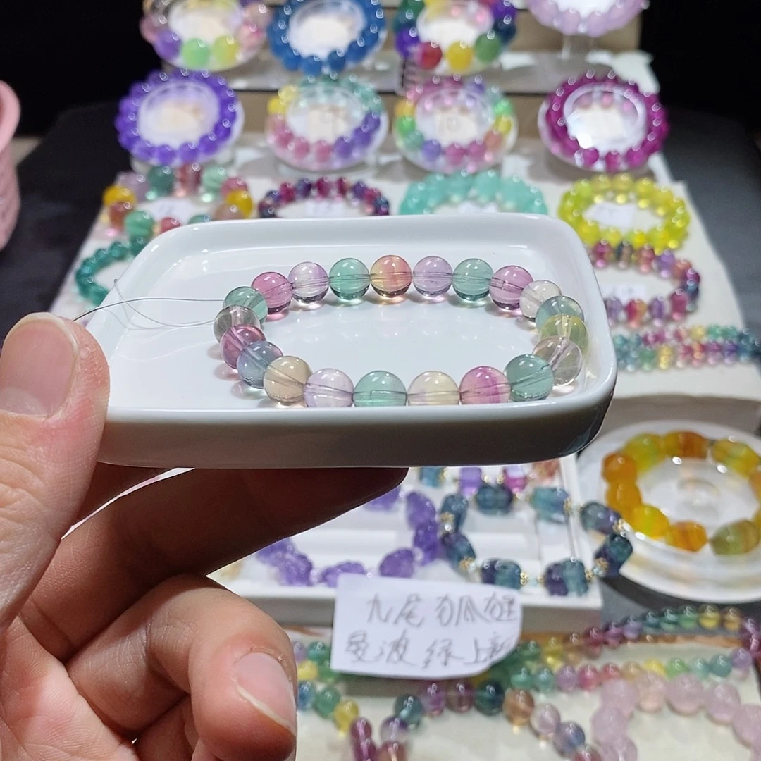 水晶未镶嵌手链冰淇淋色单圈9m