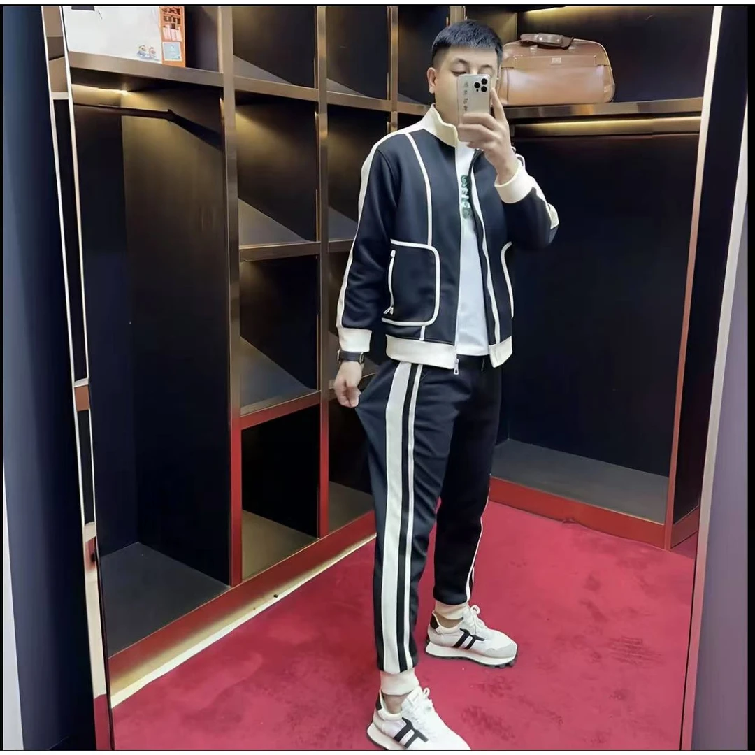 休闲运动套装男2025春秋季新款情侣立领拉链开衫卫衣长裤加厚款帅