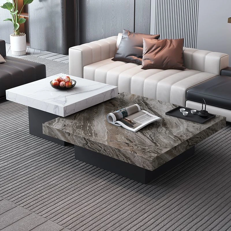 意式岩板简岩板茶几简约现代高级小户型家用新款客厅轻奢方形组合