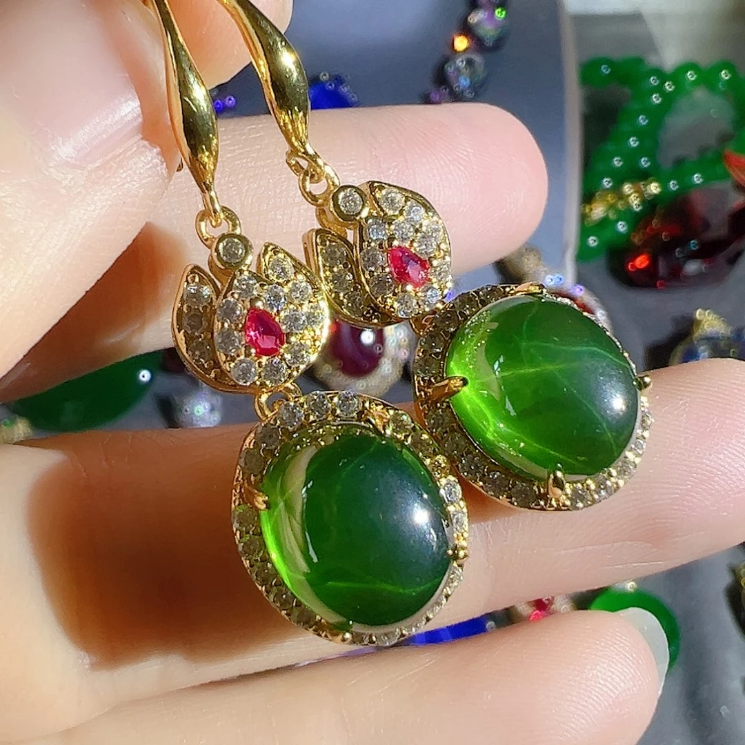 花岗石钨合金红色蓝色吊坠