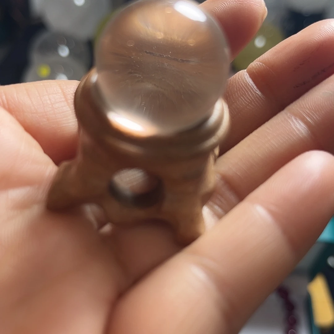 水晶白水晶球卡2左右带兰针未镶嵌