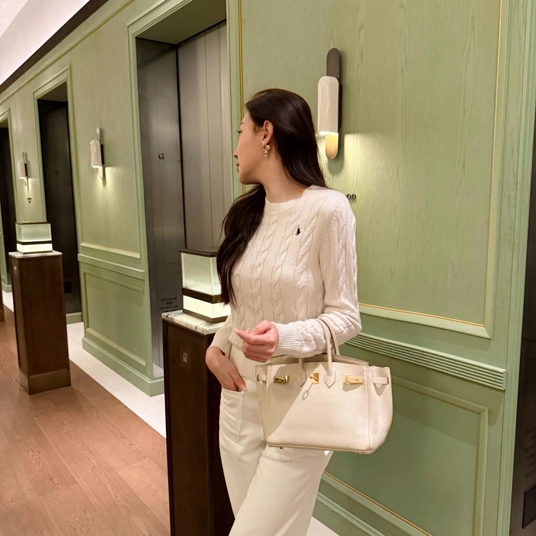 【KANADI】秋冬时尚百搭显瘦白色法式纯欲乖巧长袖毛衣K0596