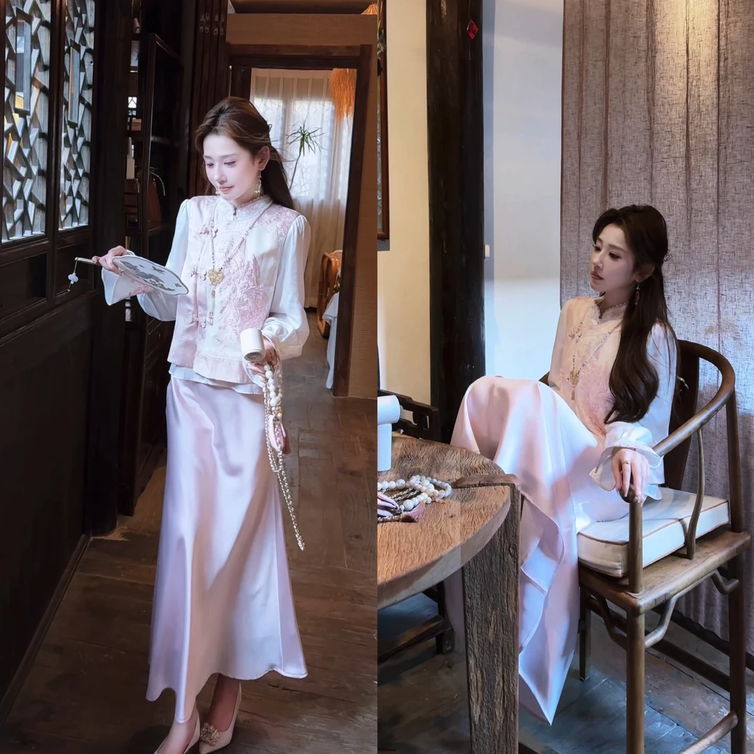 【婷婷】《桃花源》高端30人 丝100天 丝设计感马甲套装 TT2SQTH2357