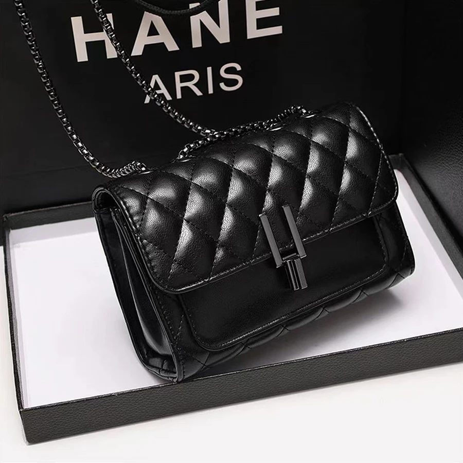 菱格包包女2025新款小香风高级百搭简约单肩链条包女女士斜挎小包