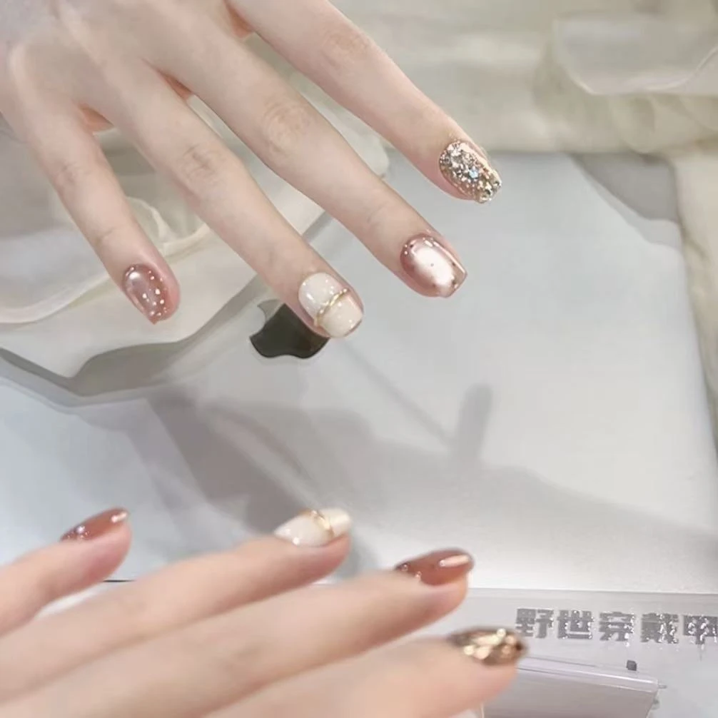 【果冻白】野世穿戴甲  纯手工美甲