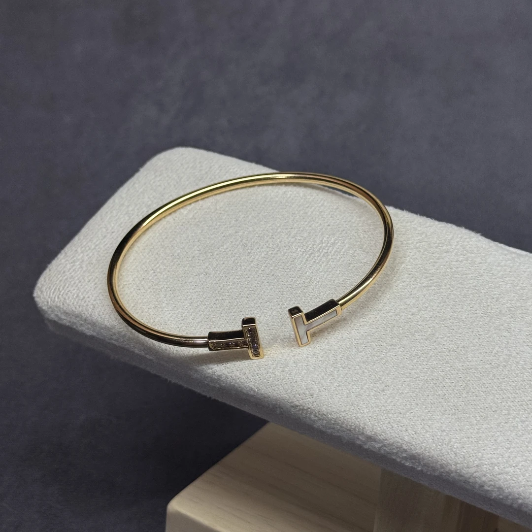 合金手镯  V金高定版本 字母双T手镯时尚轻奢款 【GUBB】