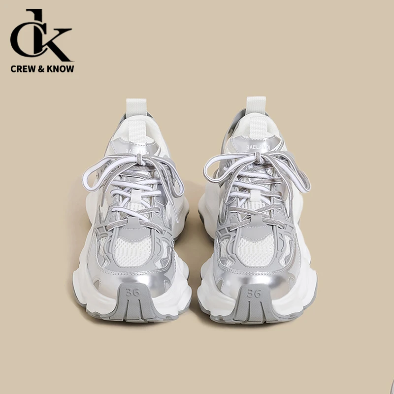 【C&K专柜正品】2025秋冬厚底老爹鞋女网面透气百搭运动鞋