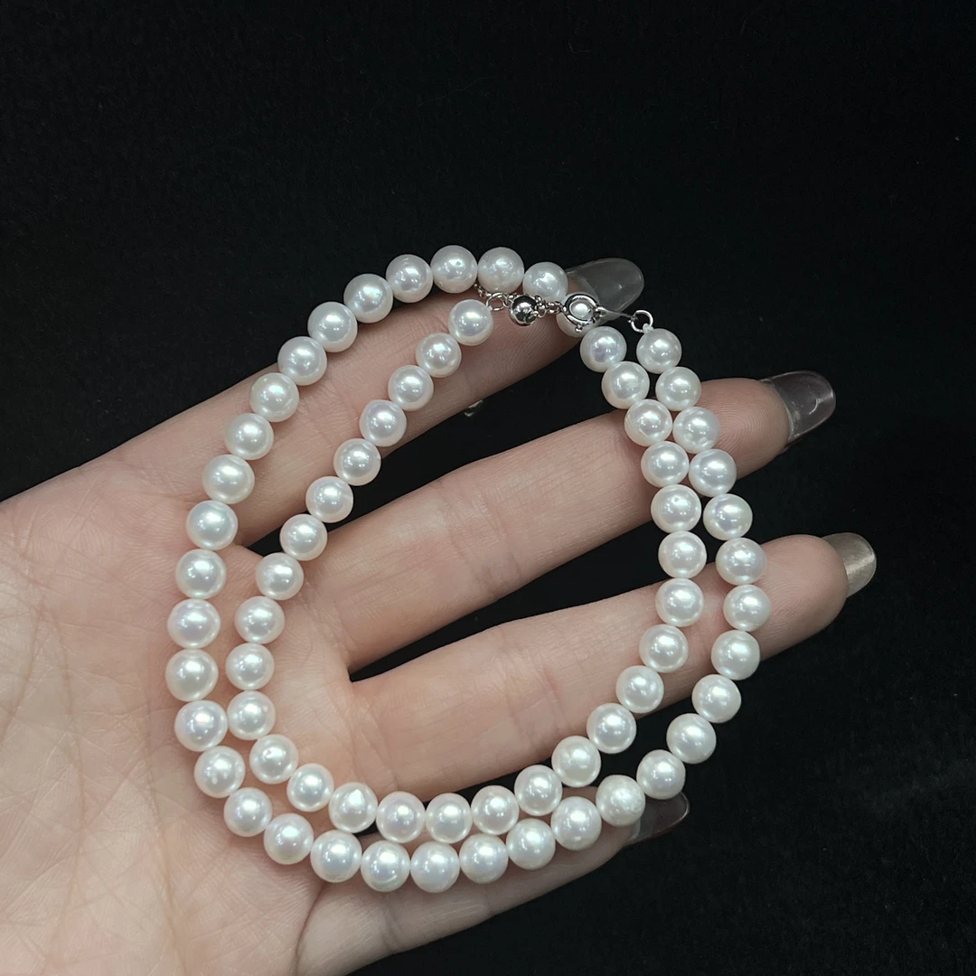 JY4天然淡水珍珠妈妈链5mm+