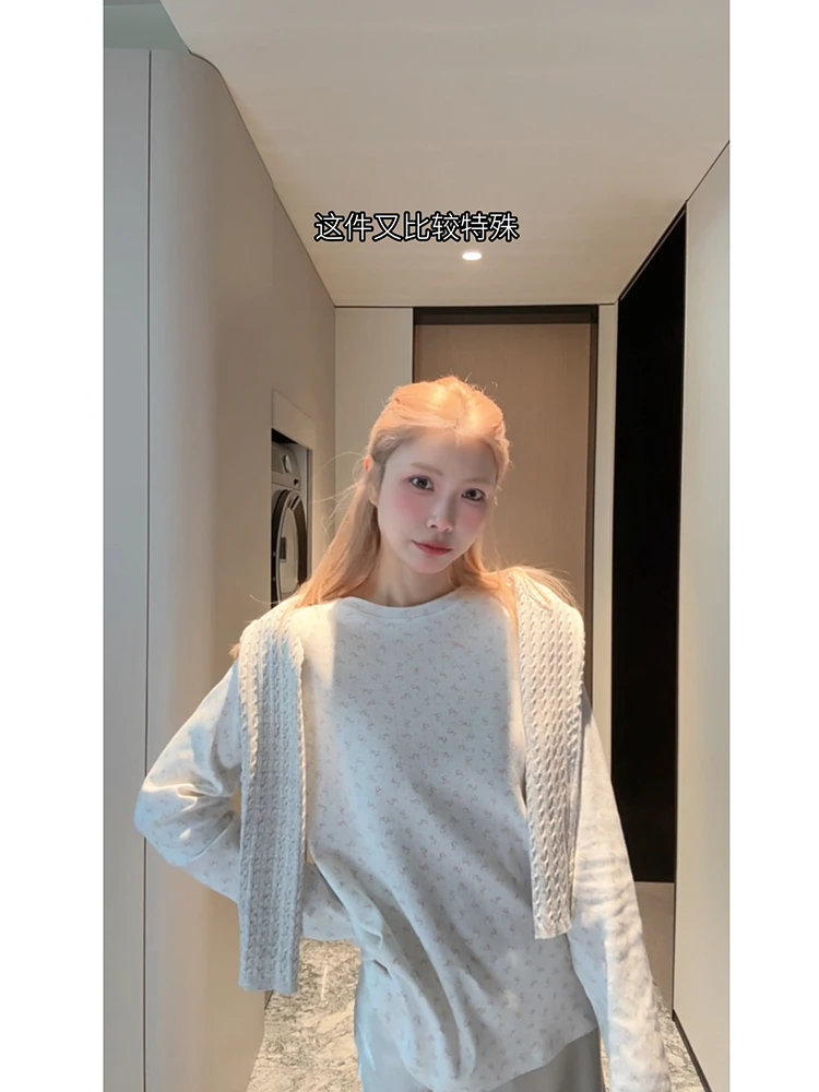 【半熟甜心】碎花插肩长袖3036