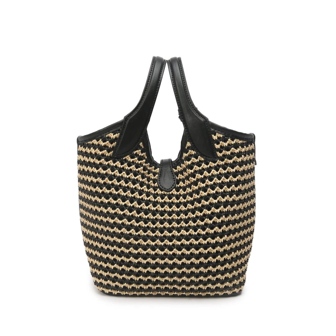 1951拉菲草黑色2025新款手提草编女包百搭休闲时尚单肩斜挎包