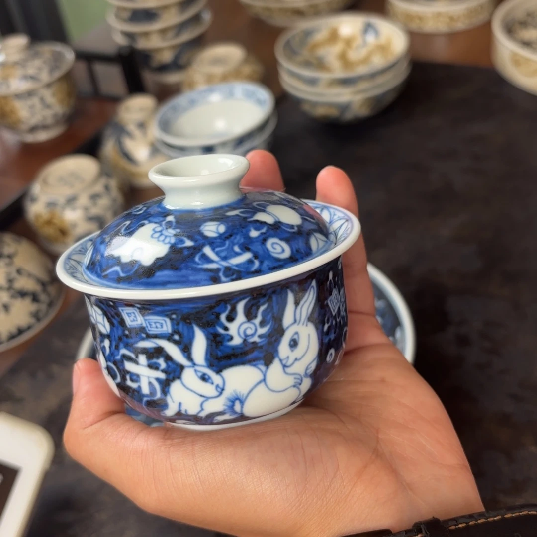 摆件景德镇手绘茶器瑕疵