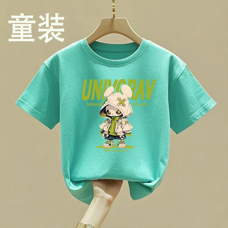 【童装】2025纯棉短袖t恤夏装休闲卡通半袖上衣中大童儿童休闲百搭