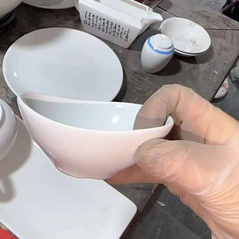 瓷片国营厂库存微瑕元宝盏2个不带标