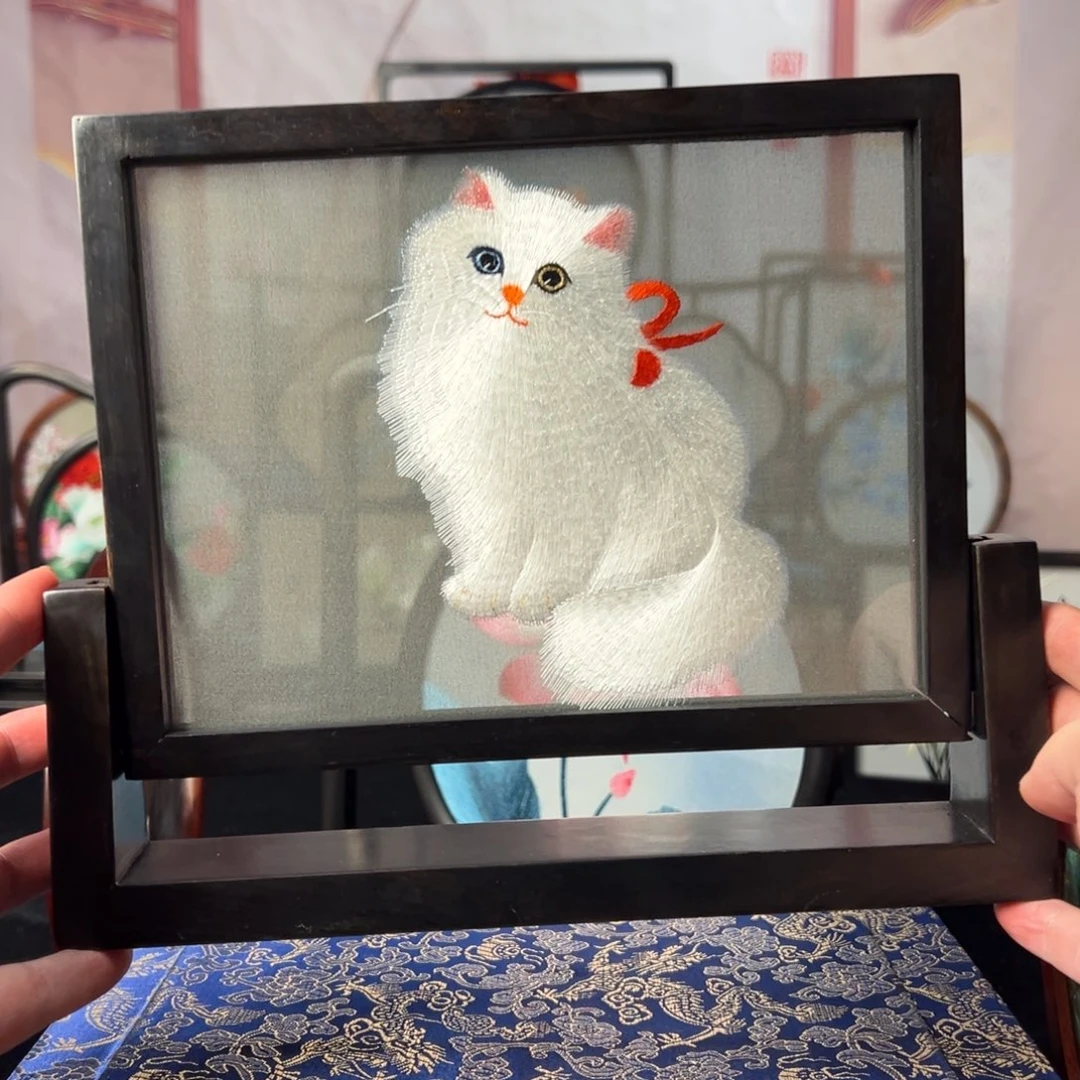 刺绣纯手工刺绣双面绣摆件