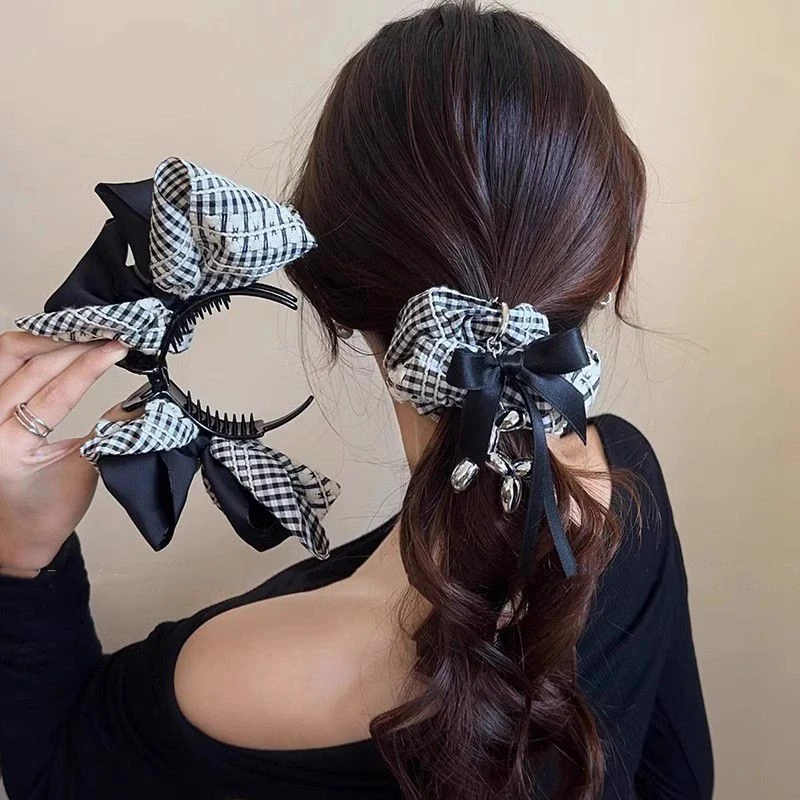 蝴蝶结抓夹大号发量大高级感丸子头发夹女成人半扎发头饰洋气时尚