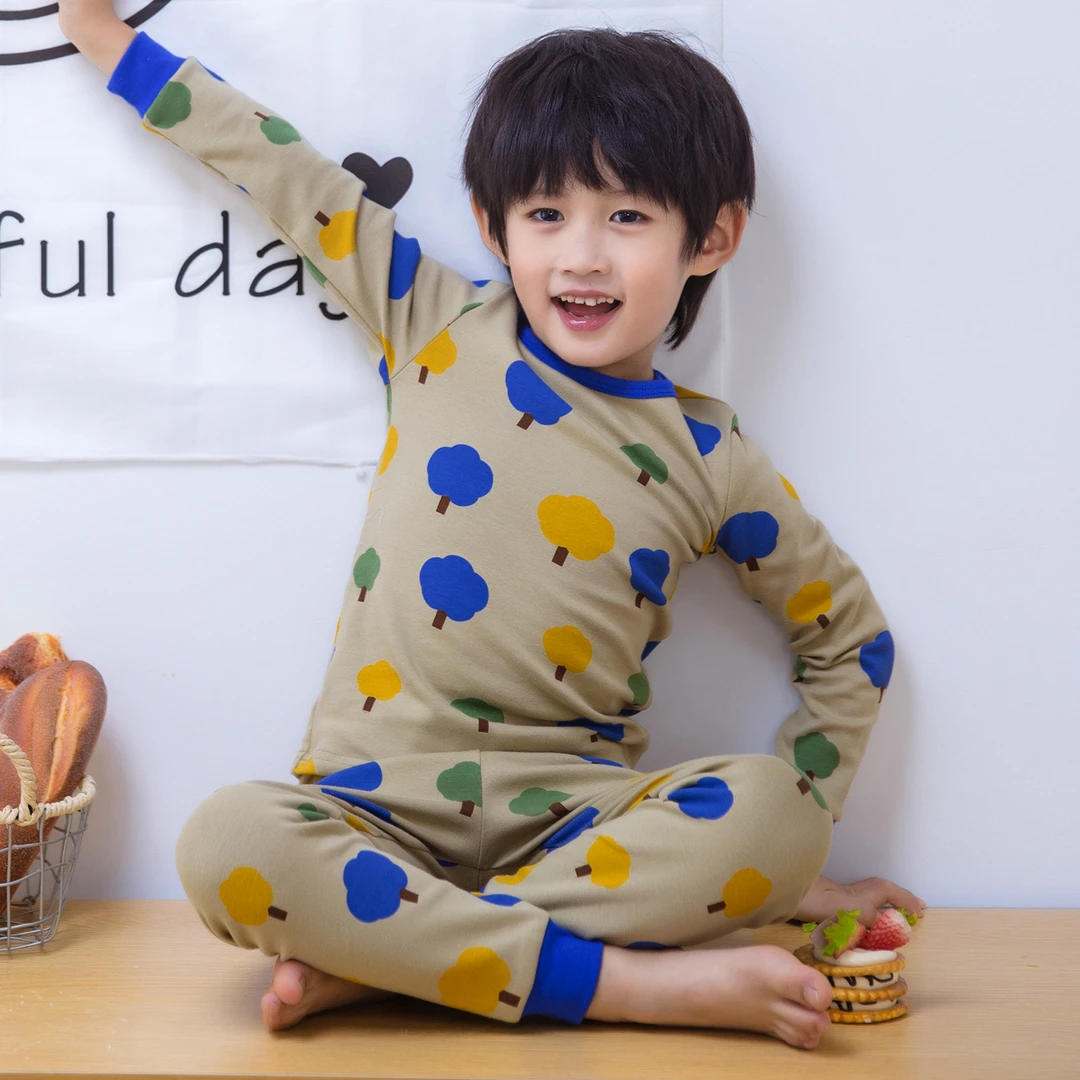 秋季新款秋衣秋裤套装儿童纯棉睡衣男童打底衣秋冬保暖棉毛衫套装