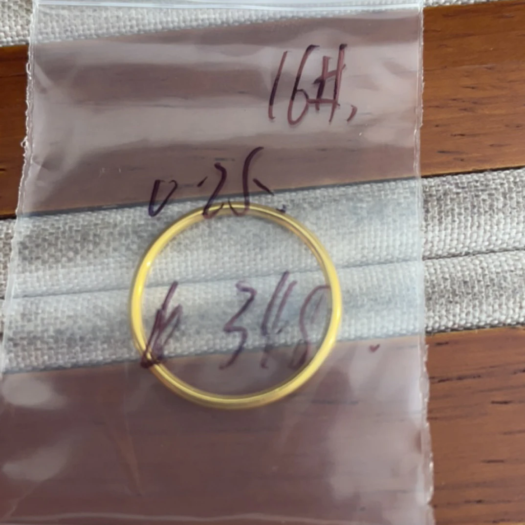 克重0.25 16号 亮面戒指 足金999