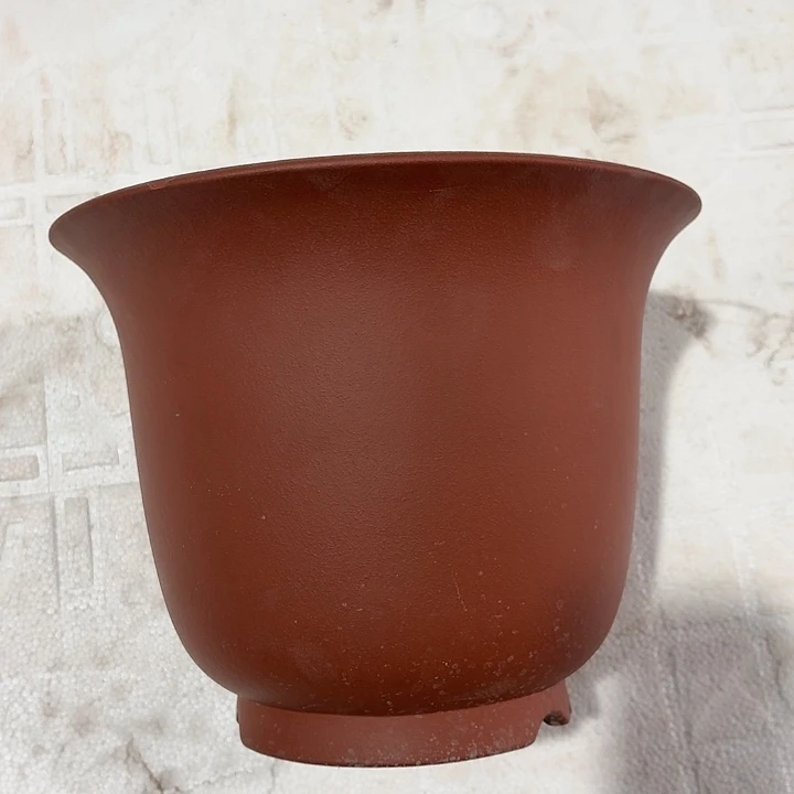 紫砂花盆微瑕新款金钟红色