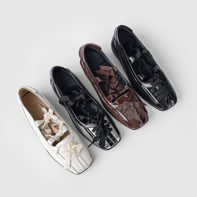 鞋子女款爆款2025新款玛丽珍平底方头绑带单鞋休闲百搭女鞋轻奢