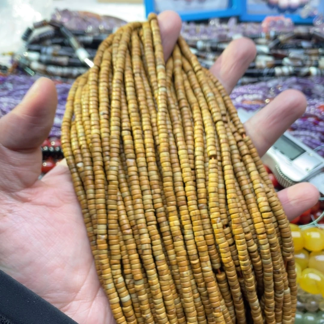 玛瑙/玉髓珠宝半成品未镶嵌一条装4mm图画石直切隔片