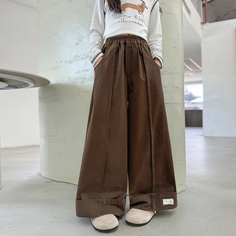 女童裤子春秋款2025新款儿童宽松休闲裤中大童洋气百搭阔腿裤秋季