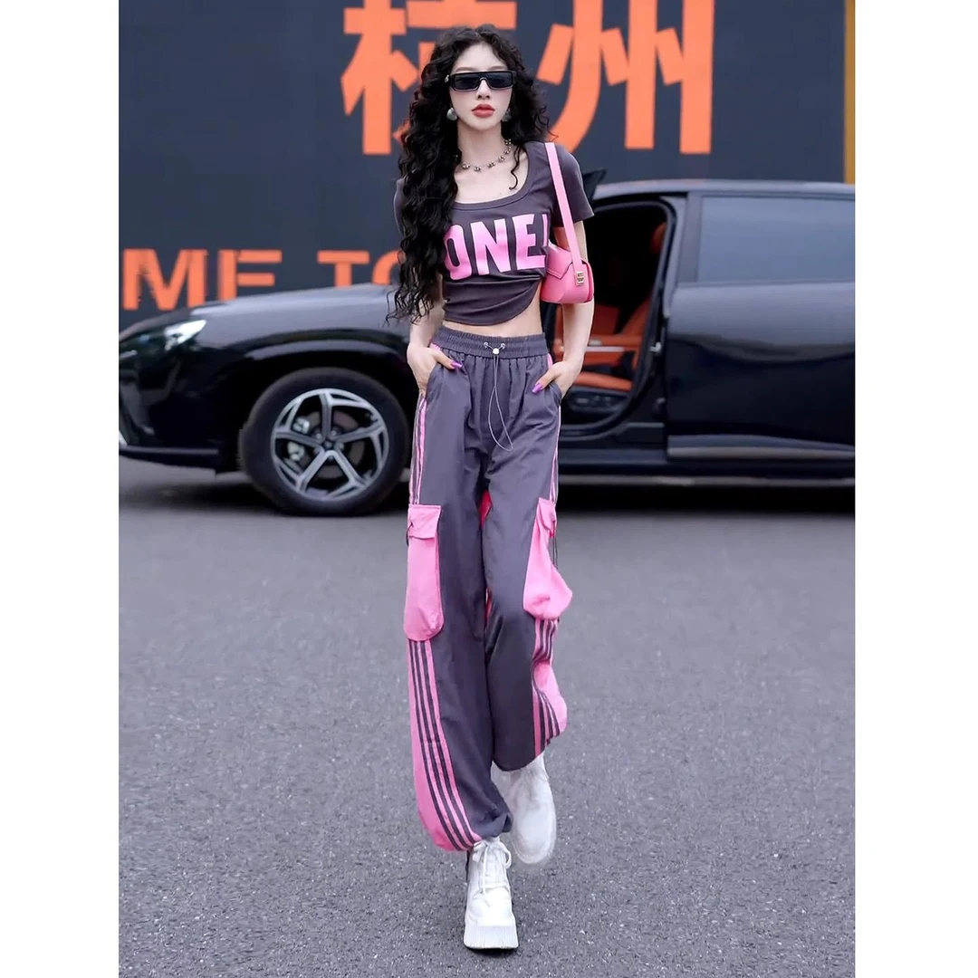 2025超火巨好看的酷飒休闲运动套装女夏季减龄速干束腿裤两件套装