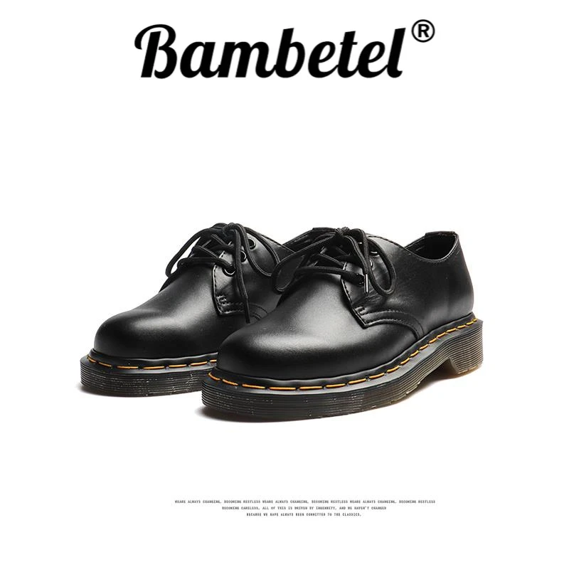 Bambetel马丁靴女鞋皮面厚底马丁鞋夏低帮孔单靴英伦学院复古小