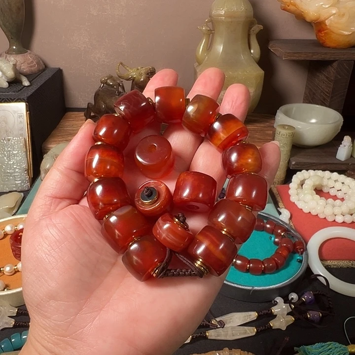 玛瑙/玉髓手链未镶嵌我**悲