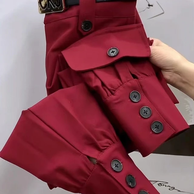 新款洋气休闲马丁裤女2025年秋季高品质宽松遮肉显瘦束脚工装裤潮