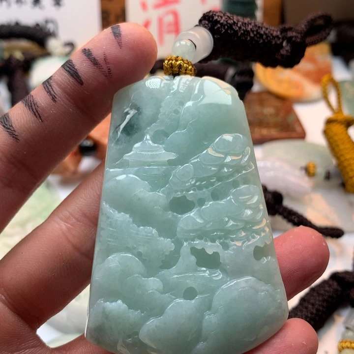 翡翠未镶嵌颈饰保真天然a货翡翠