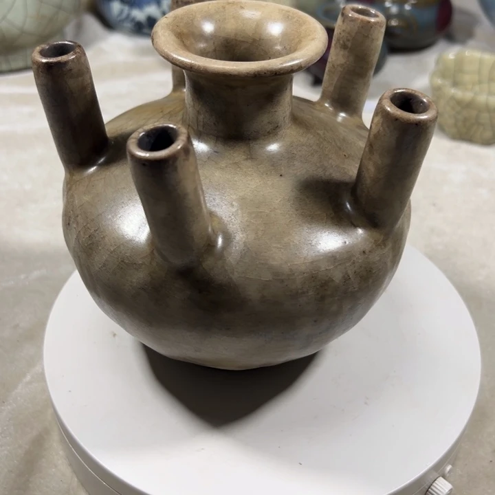 摆件鱼*官窑五管瓶纯手工制作