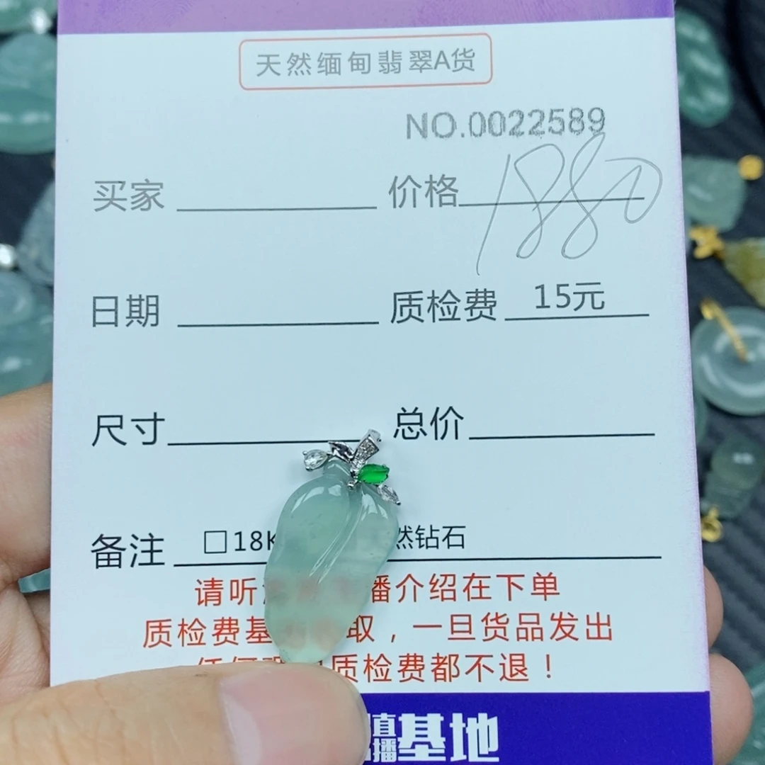 翡翠18K金镶嵌颈饰111111