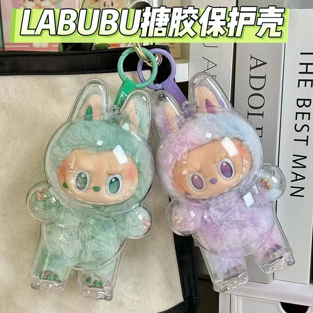 labubu3.0拉布布三代前方高能搪胶脸挂件心动马卡龙公仔保护壳PC