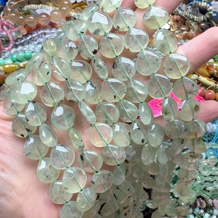 合金玛瑙/玉髓珠宝半成品一条13m葡萄石水滴