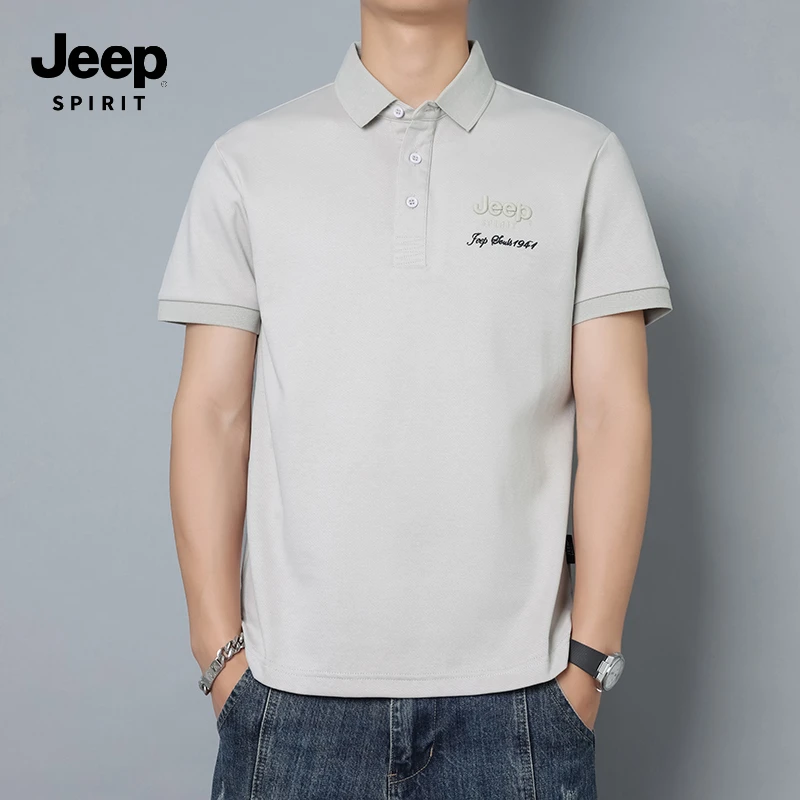 JEEPSPIRIT男士2025商务休闲Polo衫宽松休闲短袖翻领时尚T恤透气