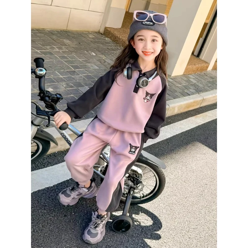 女童库洛米套装春秋季2025新款儿童春装洋气时髦宝宝休闲运动卫衣