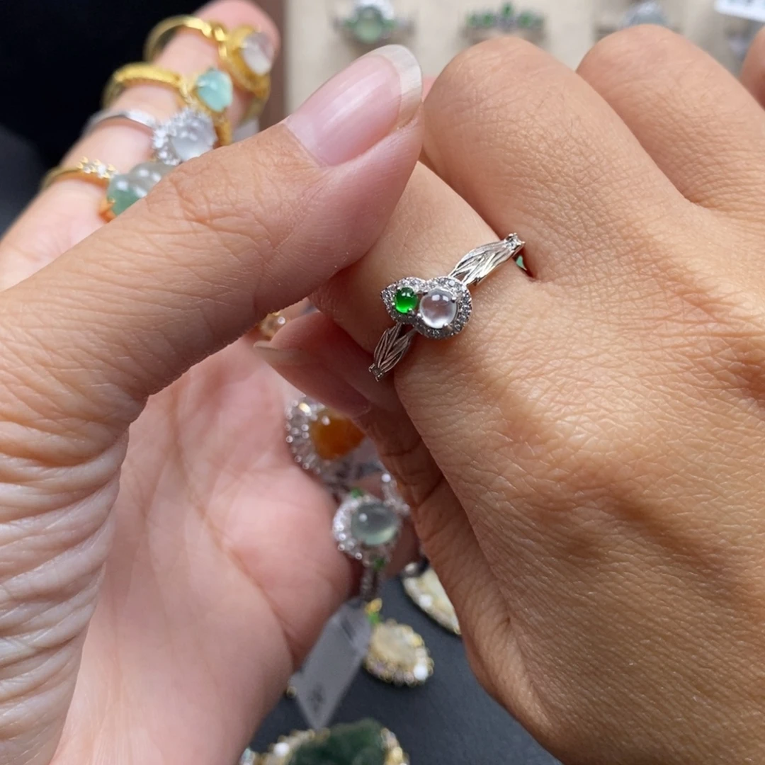 翡翠银S925镶嵌戒指