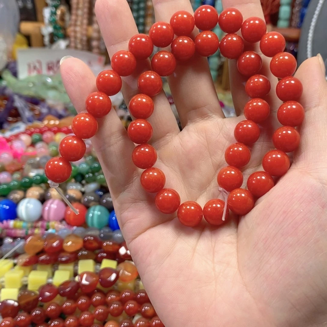 玛瑙/玉髓合金珠宝半成品南红一条卡10mm