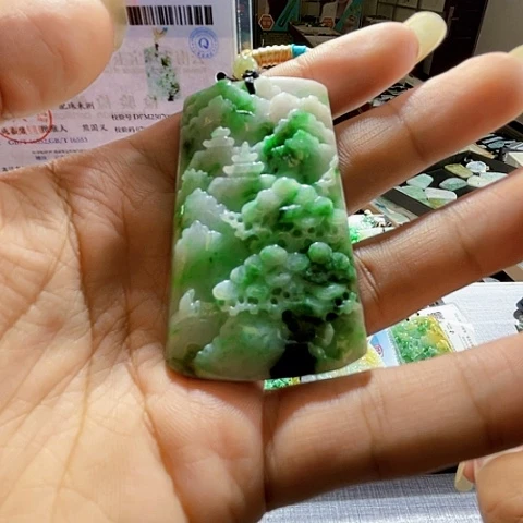 翡翠未镶嵌项圈一个