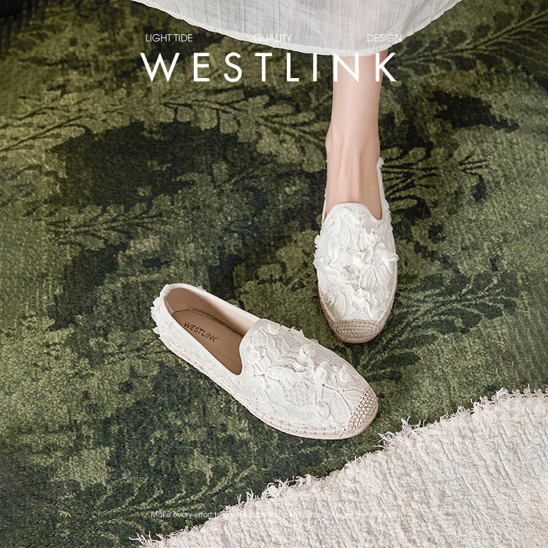 西遇一脚蹬渔夫鞋女2025新款夏季法式仙女风白色配裙子单鞋平底鞋