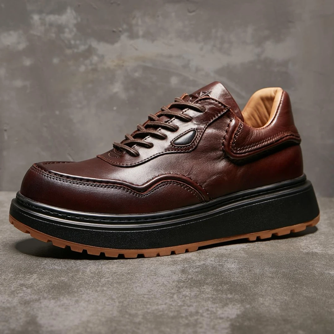 2025秋冬季马皮鞋马丁靴男真皮美式工装靴男皮靴休闲中帮皮鞋短靴